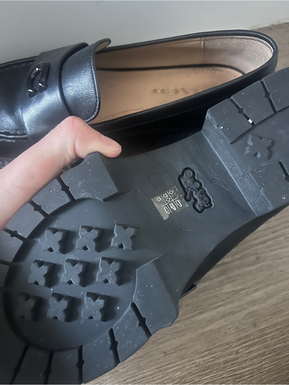 Coach Black Leather Women's Penny Loafers - Picture 5 of 5
